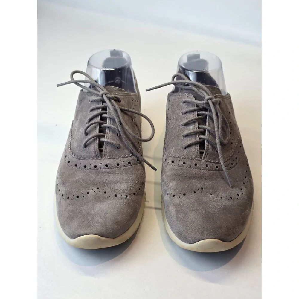 Cole‎ Haan Zerogrand Women's Sneakers Size 10 Gray Suede Wing Oxford Dress Shoes